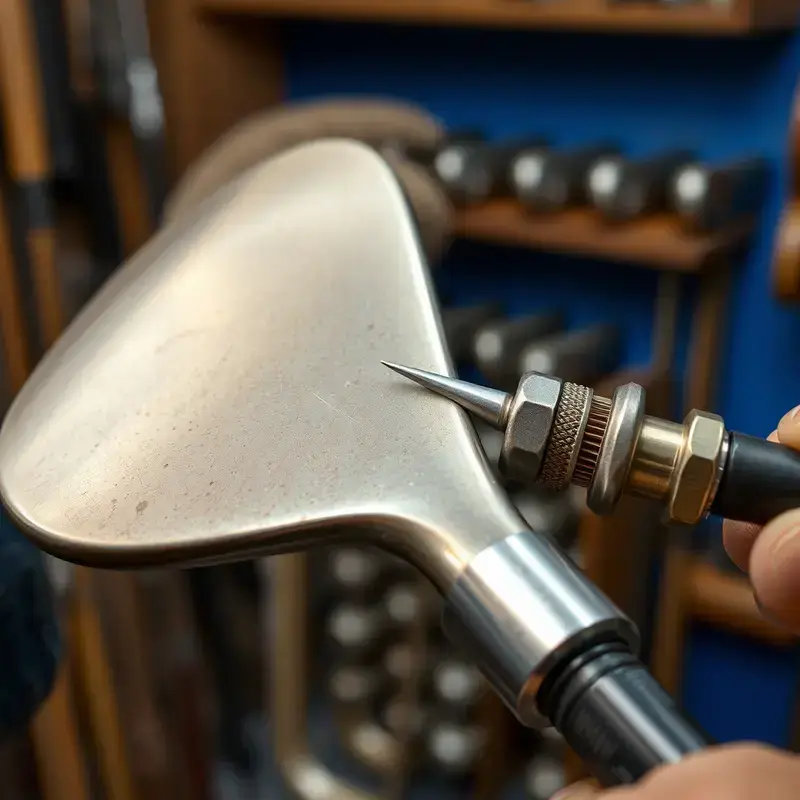 Golf club repair detail shot