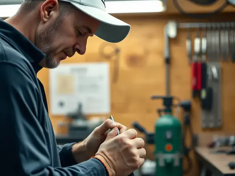Expert golf technician at work